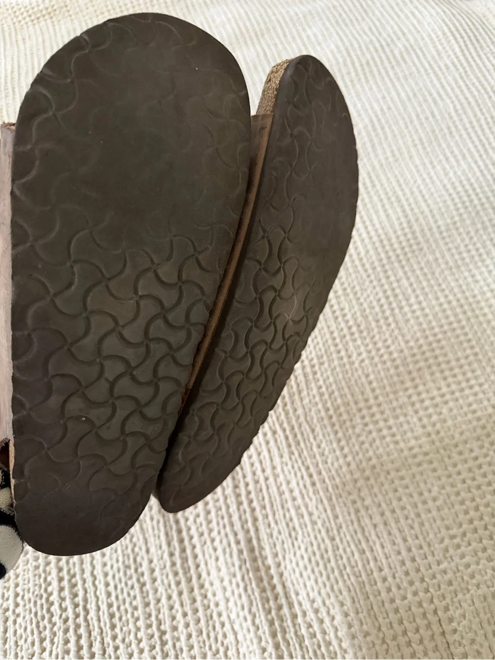 Birkenstock Brown Leather Two-Strap Sandals with Buckles